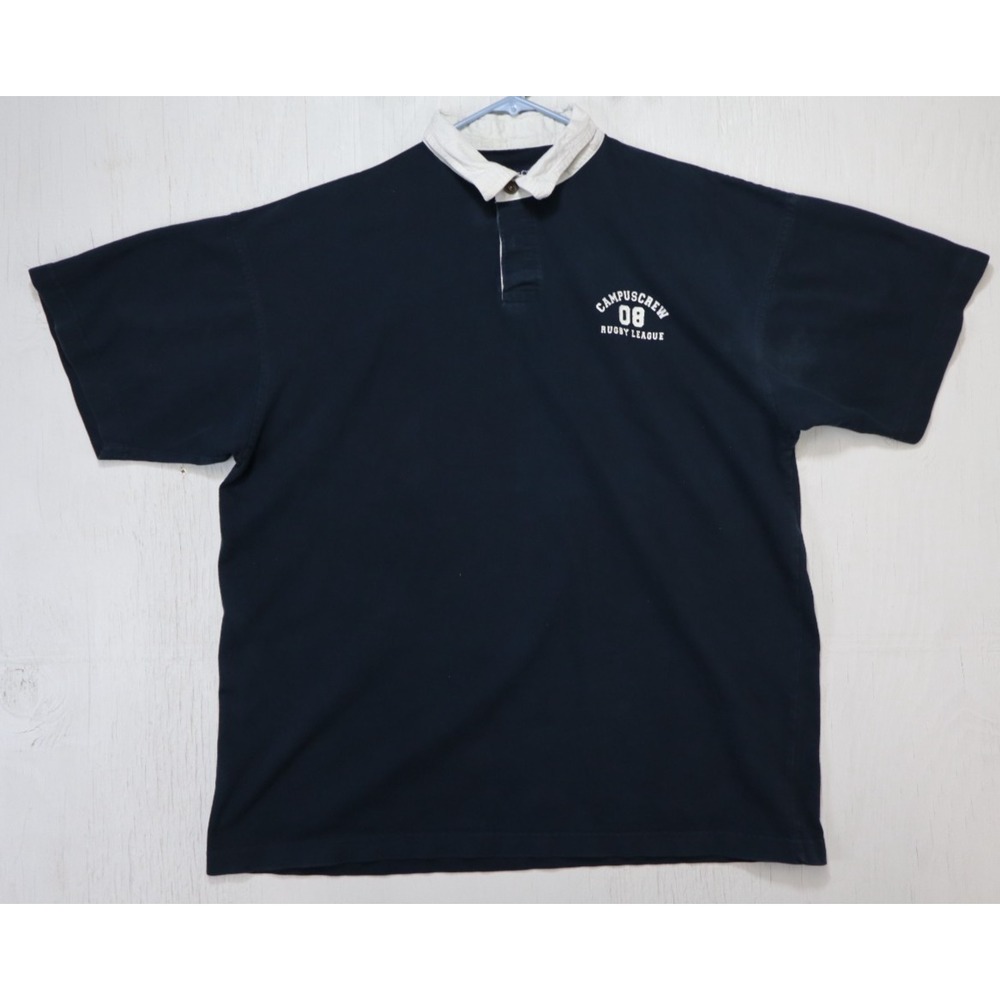 Campus Crew Outfitters Rugby League Shirt Mens XL Short Sleeve Cotton